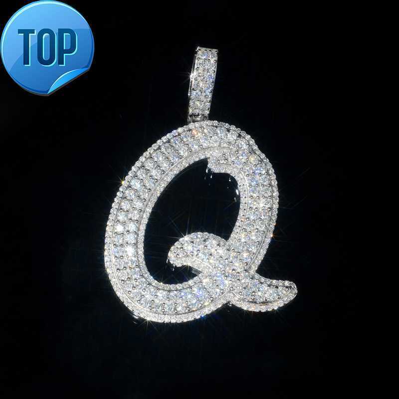 

Hotsale Custom Engraved Name Necklace Silver 925 Vvs Moissanite Diamond Hip Hop mossanite jewelry Ice Out Pendant For Men