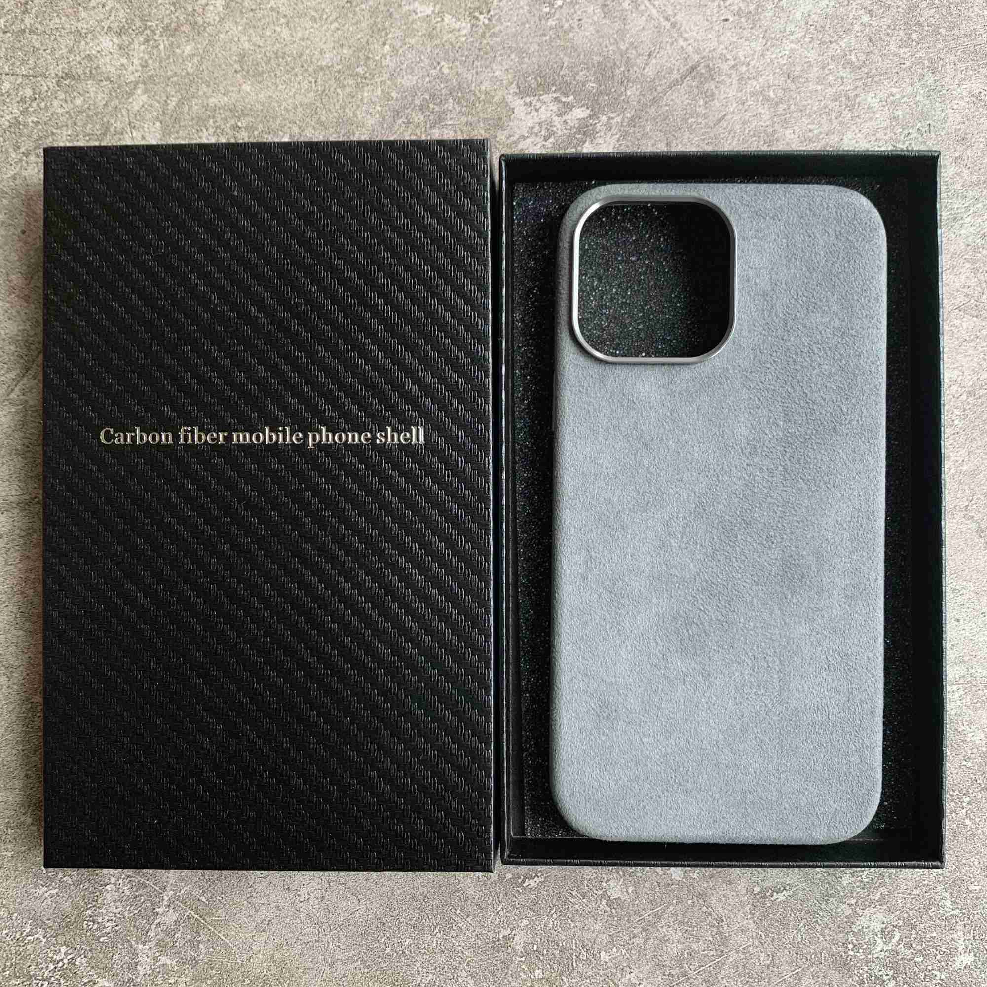 

Cell Phone Cases Italy Alcantara Case Magnetic For i 14 13 13Pro Pro Max Magsafe Wireless Charging Cover 12pro Real Leather Shell W0224, Deep grey