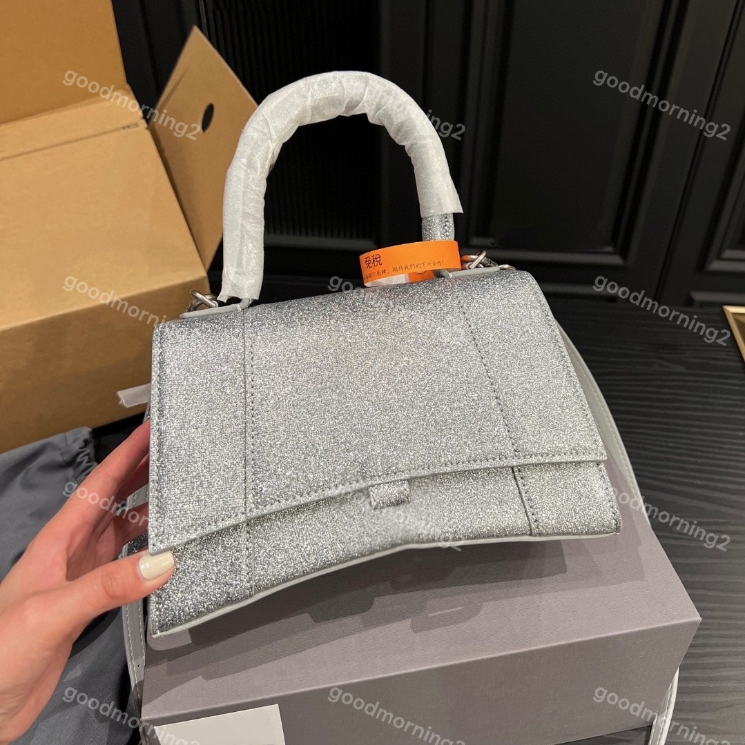 

Noble Women Bag Wallet Fashion Shiny Fabric Small Handbag Half Moon Tote Purse Sweet Ladies Crossbody Bags with Removable or Adjustable Long Shoulder Strap, Silver 2