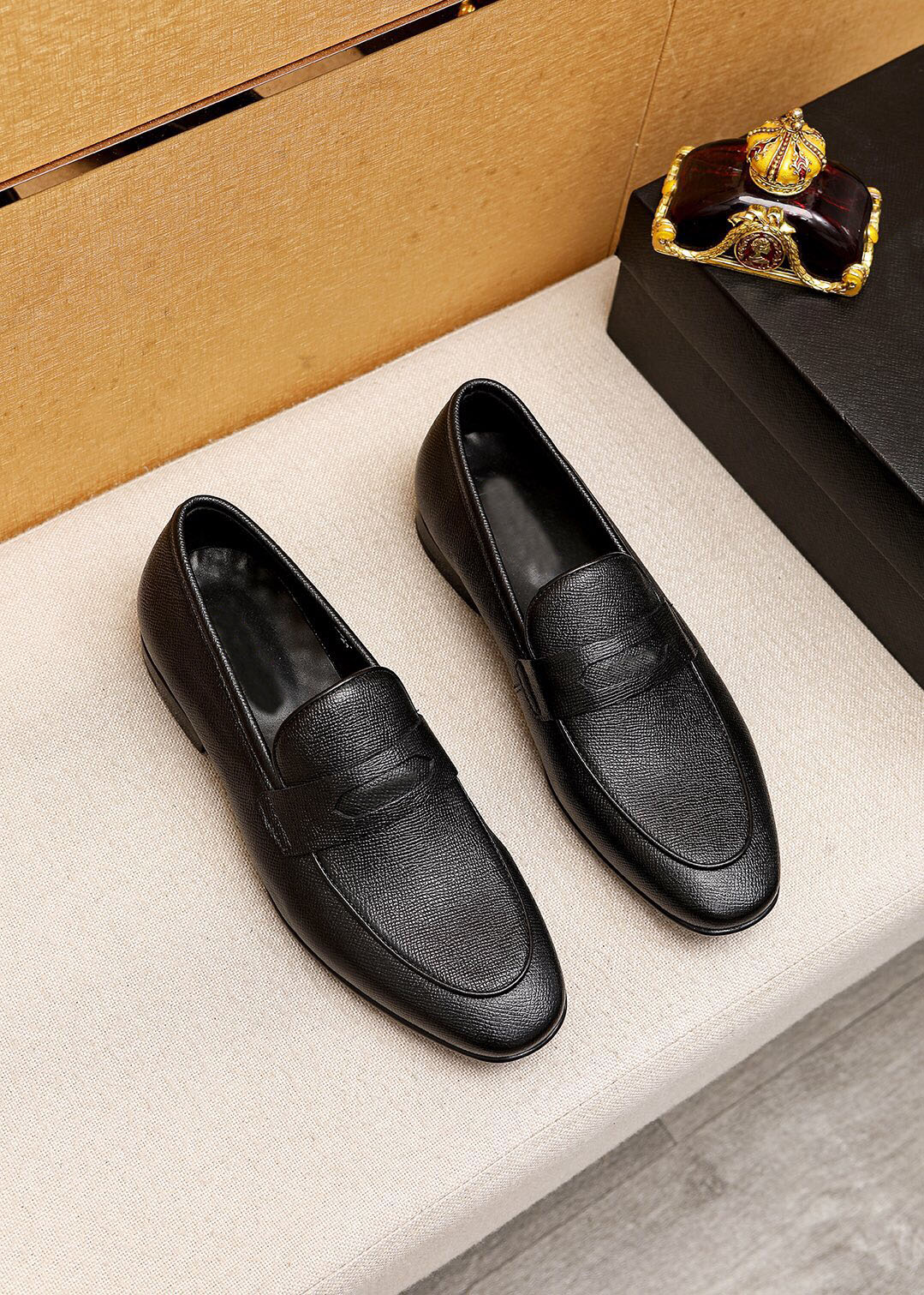 

2023 Mens Dress Shoes Casual Designer Comfortable Walking Loafers Male Brand Formal Office Business Slip On Flats Size 38-45, Black