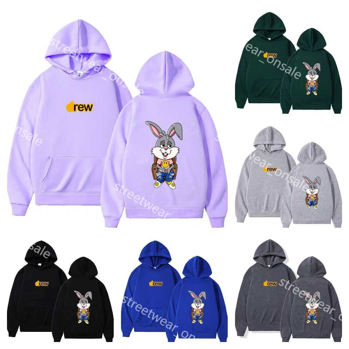 

Drew Cotton Hoodies Smile Face Hoodie Men Sweatshirts Drews Printing House Long Sleeve Hooded Luxury Men Pullover Letter Jumper E04