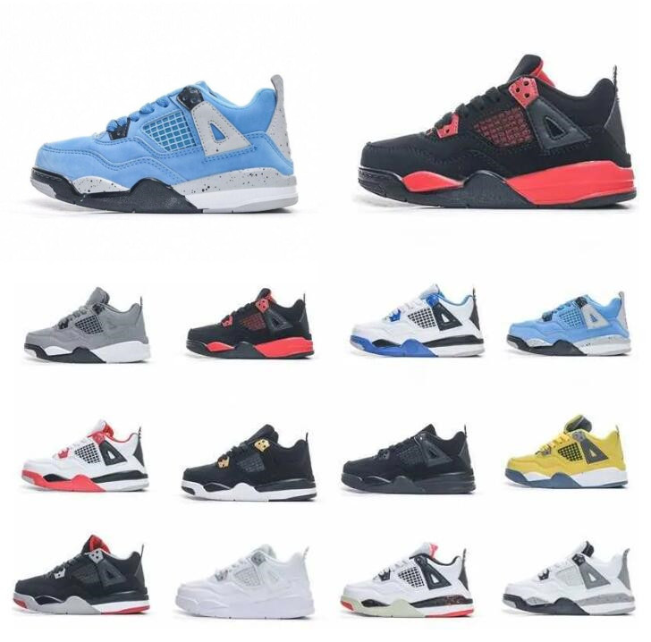 

Kids Shoes 11 Retro Basketball 4s Sneakers Boys Military Black Cat Trainers Baby kid shoe Fire Red Thunder Jumpman 3s Girls Children youth toddler infants Grey 26-35