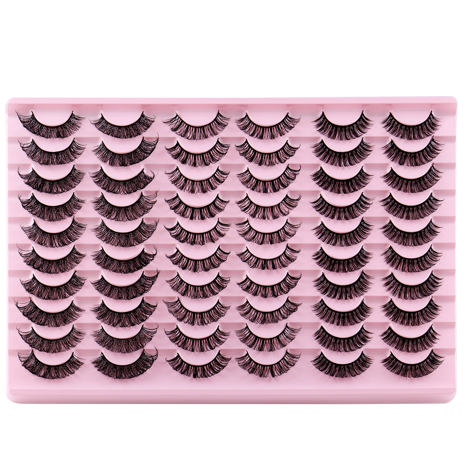 

Eyelashes 30 Pairs Fluffy Curled Fake Eye Lashes Bulk Wholesale Dramatic Thick 5D Wispy Strip Faux Mink Eyelash Multipack