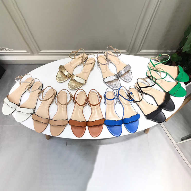 

Designer Leather Double G Sandal Women Luxury High Heels Fashion Ankle Strap Black Gold Flat Slides Summer Beach Sexy Sandals Wedding Dress Shoe With Box 35-42 NO021, 12