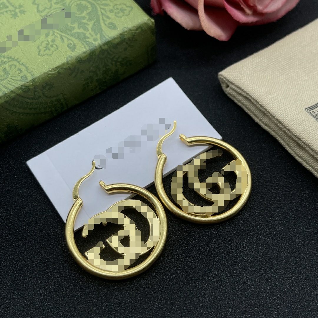 

Women 18K Gold Stud Plated Luxury Brand Designers Letters Geometric Famous Ladies Round Crystal Rhinestone Pearl Earring Wedding Party Jewerlry GE-020