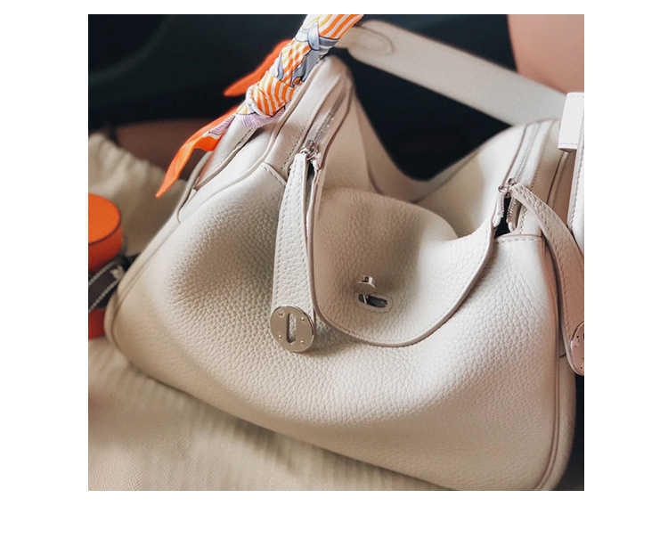 

Designer Luxury Bags Head Original layer cow leather Lindys bag women's doctor's one shoulder portable medicine pillow custom made 4 4XUD, Elephant grey - 30cm