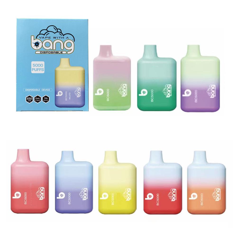 

Original BANG BC5000 5000puffs Disposable Vape E Cigarette 650mah rechargeable Battery Vapes Pen 13ml Pre-filled Pods Device Vapes Pens, Mix colors