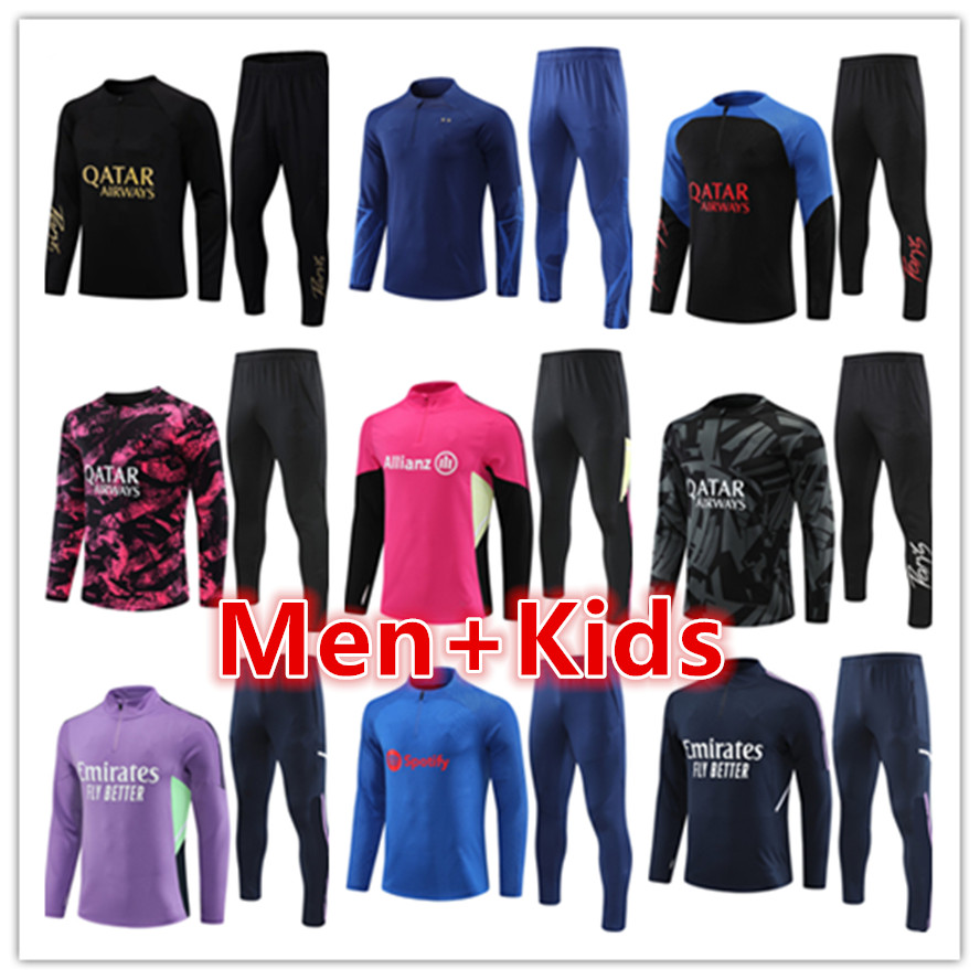 

22 23 psgS tracksuit football jersey training suit tracksuits soccer tuta maillot survetement foot chandal jogging jacket 2022 2023 PSGs BARCELONAS men kids kit