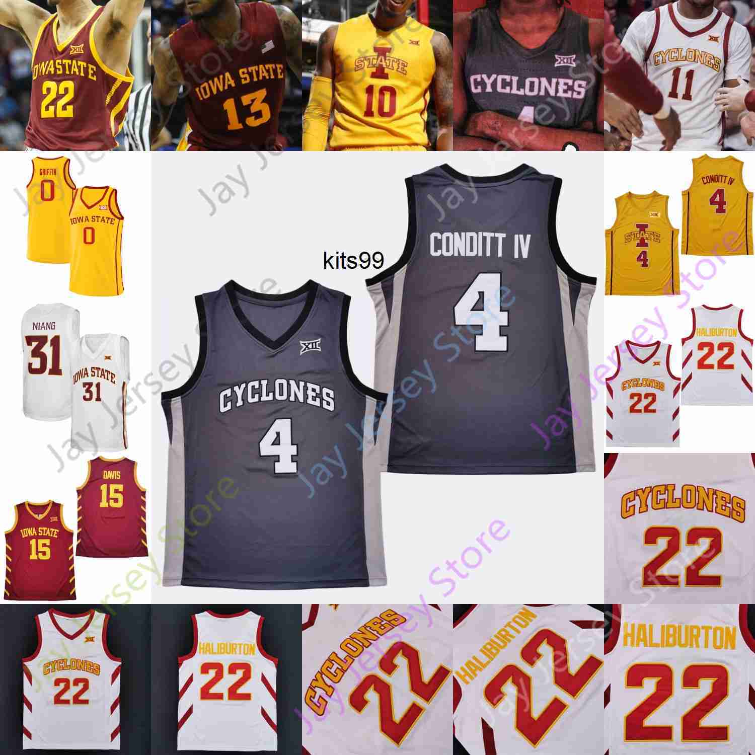 

Custom 2022 Iowa State Cyclones Basketball Jersey NCAA College Aljaz Kunc Tre Jackson Morris Horton-Tucker Niang George Conditt IV Blake, White former