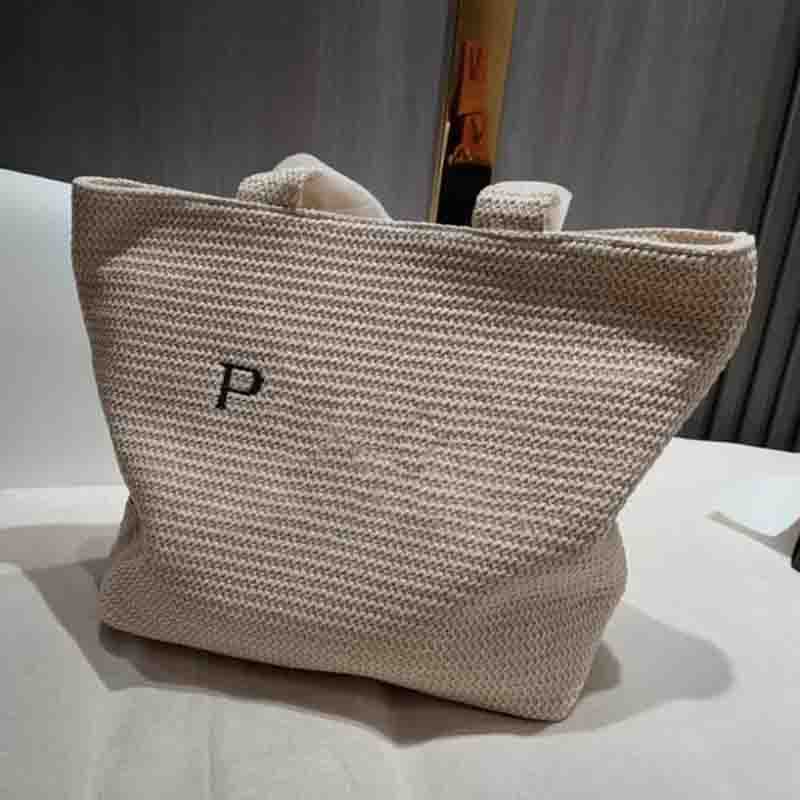 

Stripe Straw Totes Bags Designer Bag Woman Crochet Tote Bag New Luxury Handbag Summer Shopping Purse Beach Shoulder Handbags D2303101F, Blue
