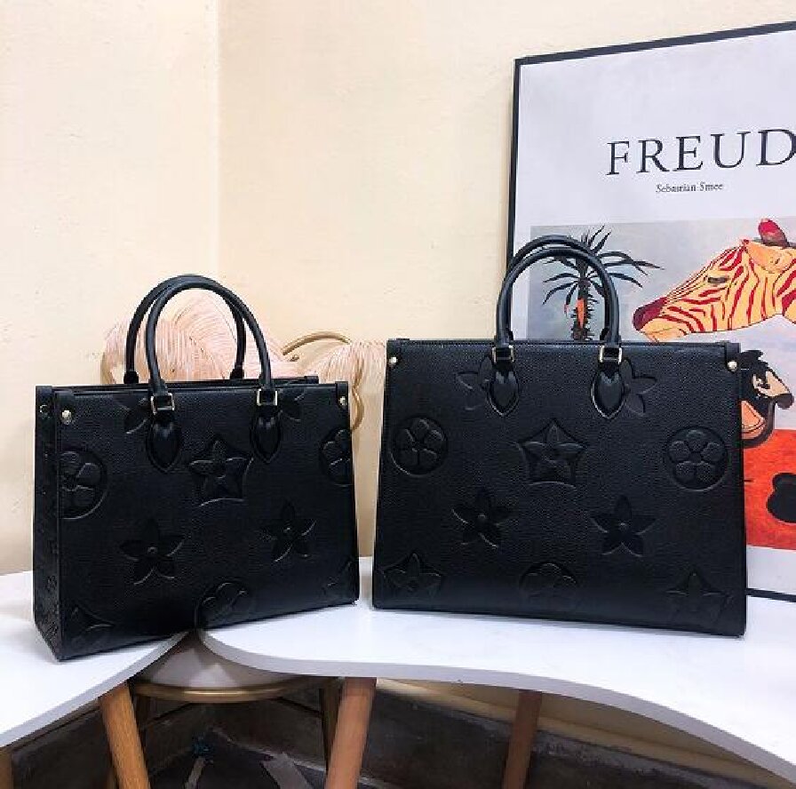 

Designer Bags Women Bag Handbags Embossed Flower Monograms ONTHEGO GM MM Louise Womens Handbag Purse Lady Tote Shoulder Female backpack ON THE GO, Brown leopard print