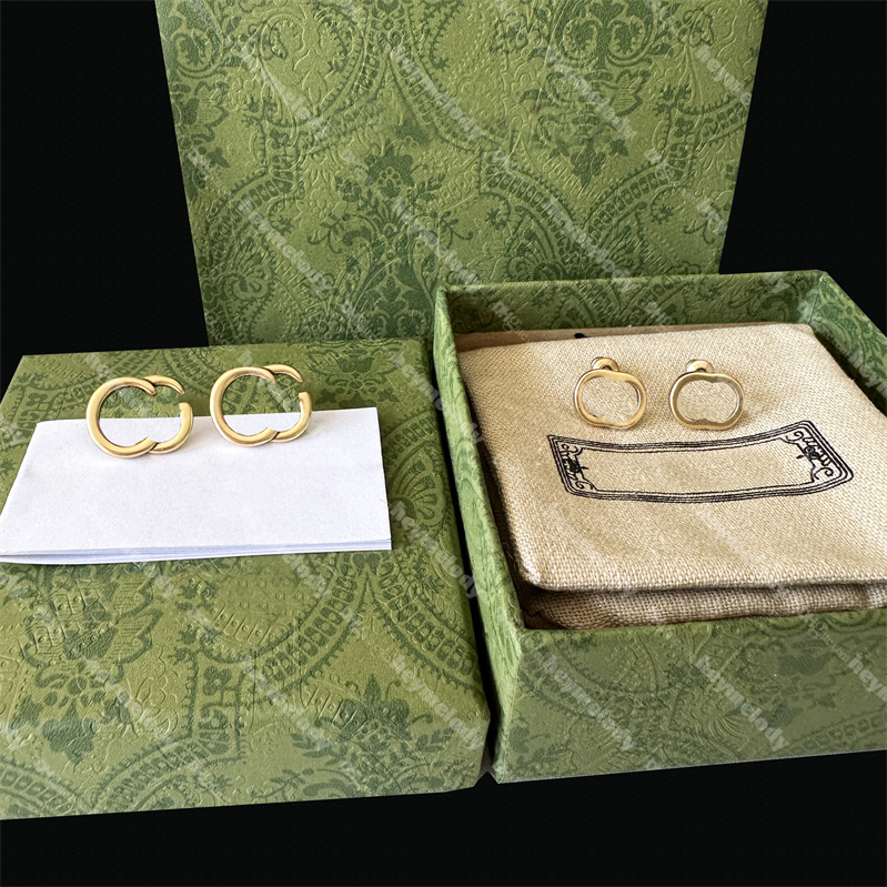 Letter Earrings Gold Stud Designer For Women Hoop Earrings Stud Letter Earrings Jewelry With Box Set Valentine Day Gift Engagement-image-866034094