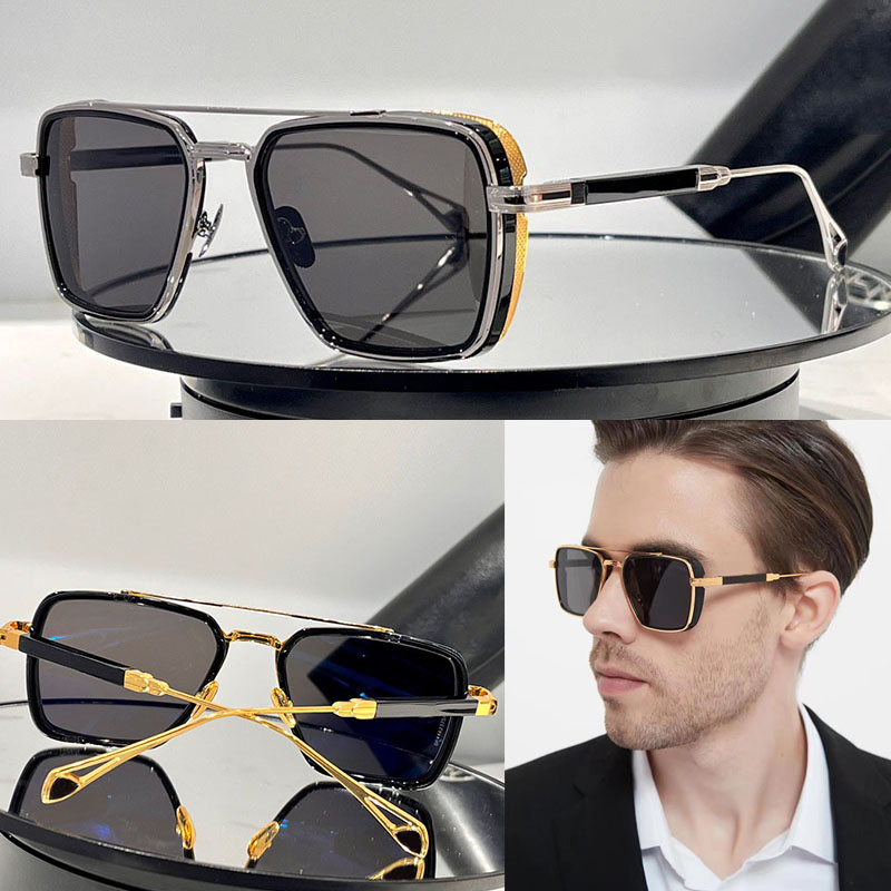 

Luxury titanium frame Sunglasses Fashion thin temples Eyeglasses Metal Oval Frame Vintage Shield Style Sun Glasses for Man Woman Top Quality Case with logo included