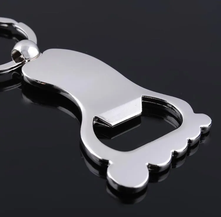 Alloy Bigfoot Bottle Openers Key Chain Little Feet Keychains Bag Pendant Wedding Favors Baby Shower Party Gift Key Ring SN5170