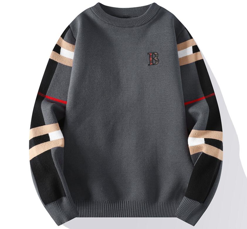 

Soft Warm Pull Homme Sweaters 2023 New Luxury Cashmere Sweater Men Fashion Knit Long sleeve plaid print Pullovers High End Mens Sweaters Sweatshirt, 03
