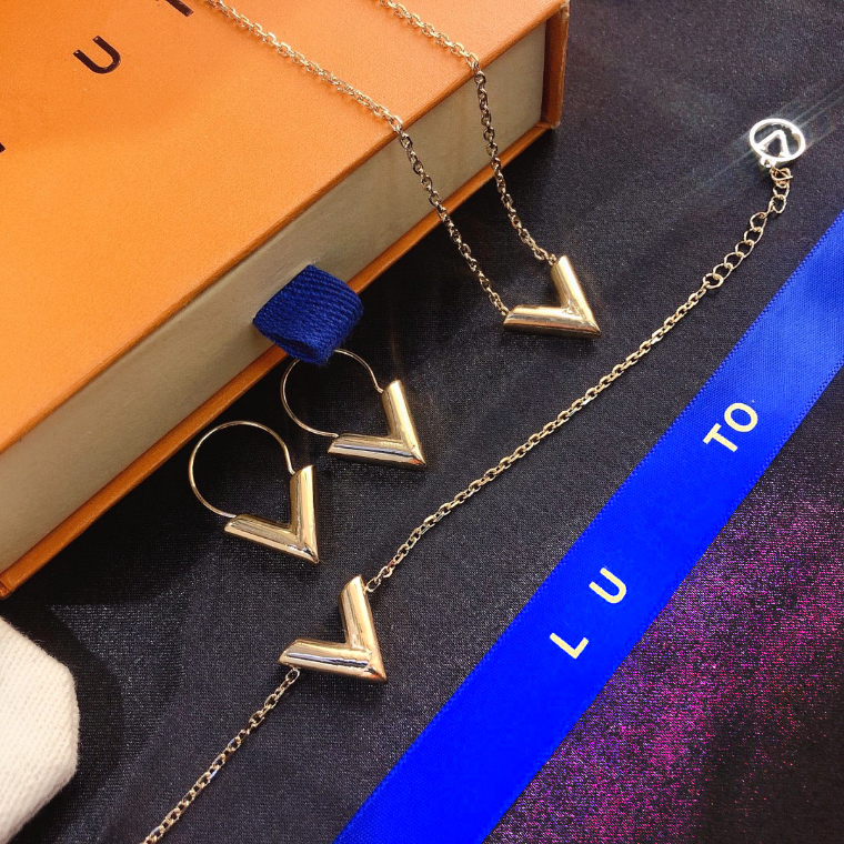 

Designer Girls Letter Necklace Earrings Set Fashion Girl Blue Necklace Designer Brand Earrings Spring Accessories New 18K Gold Bracelet Wedding Party Gifts, X227-earring