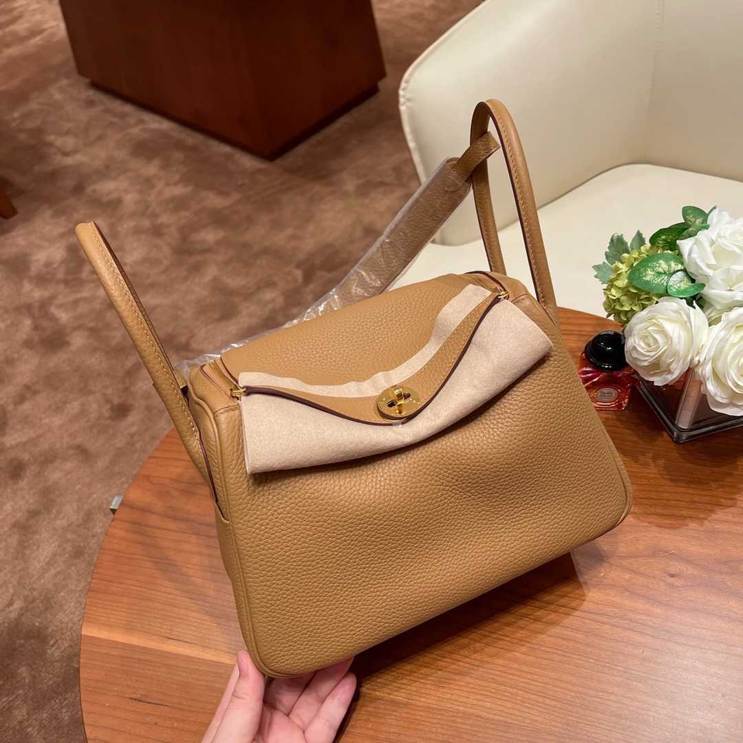 

Gaoding Luxury Designer Bags Original hand-stitched Lindys bag togo leather top layer cow handmade Lindys26 sea anemone purple gold buckle hand 7 IGS8