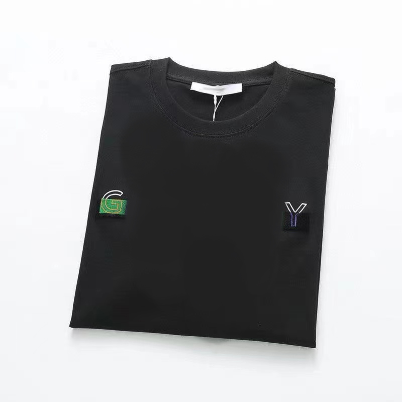 

2023 New men's fashion clothing summer casual fashion designer printed street short sleeve net red the same couple's edition models limited Summer letter sign, Black