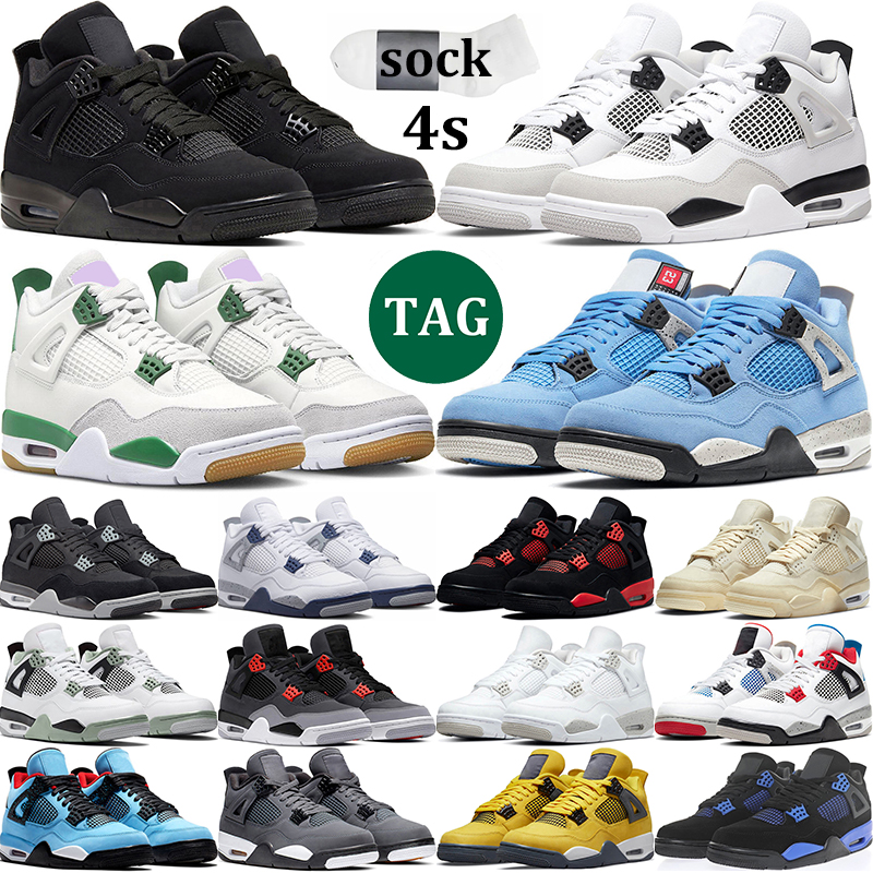 

4s Basketball Shoes 4 Retro Military Black Blank Canvas Sail Men Women Pine Green Infrared University Blue Fire Red Thunder Cactus Jack Gym Trainer Sports Sneakers, Stillsale # 11
