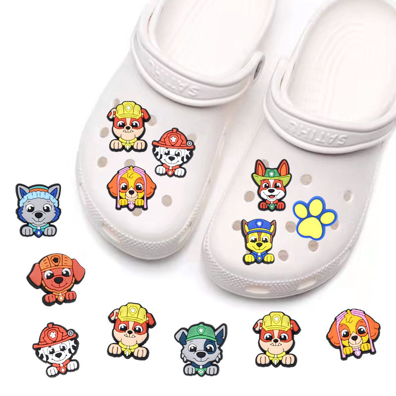 Anime charms wholesale childhood memories paw dogs funny gift cartoon charms shoe accessories pvc decoration buckle soft rubber clog charms-image-852878154