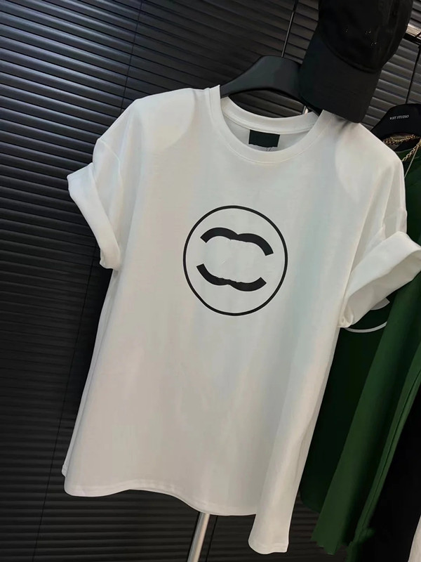 

2023 Advanced Version Womens T-shirt France Paris Trendy Clothing c Letter Graphic Print Couple Fashion Cotton Round Neck Channel Men and Women Sleeve Tops Tees 61, C h a n e l