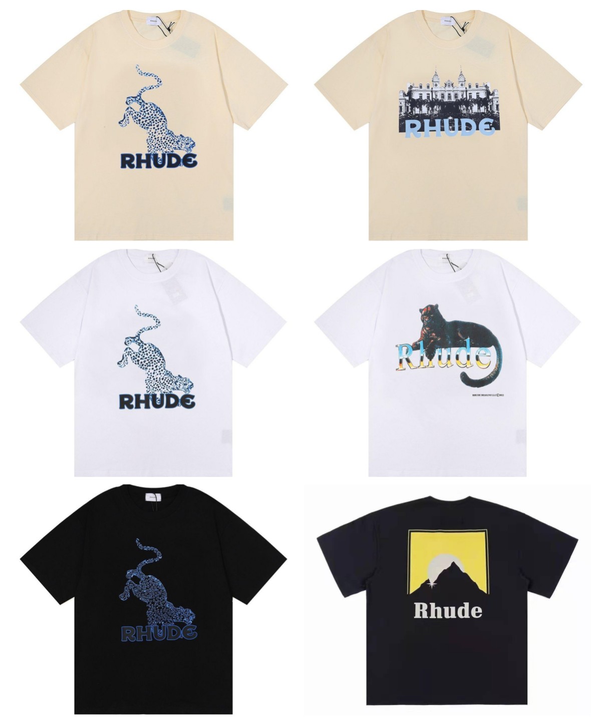 

Summer Mens T-Shirts Womens rhude Designers For Men tops Letter polos Embroidery tshirts Clothing Short Sleeved tshirt large Tees