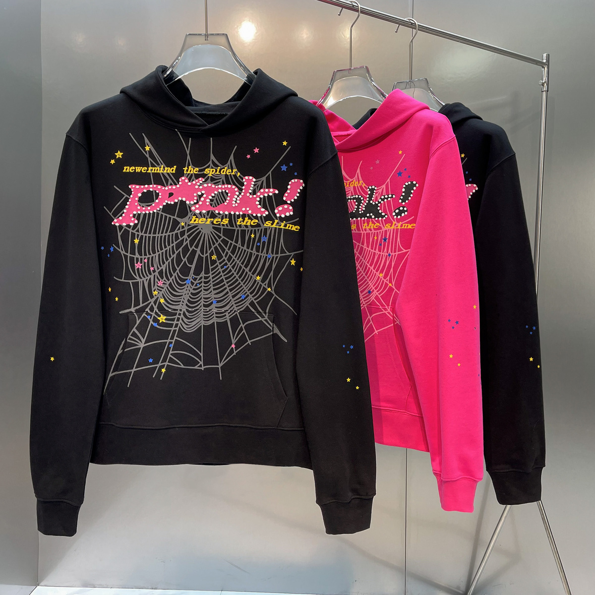 

Womens hoodies designers Pink Sp5der Young sweatshirt Spider Web Print 555555 Angel Hoody Men Women long sleeve round neck pullover Loose High Street