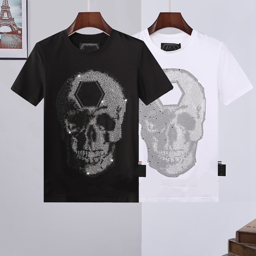 

fashion mens designer t shirt high quality womens letter print short sleeve round neck cotton tees polo rhinestone skull men tshirts size m3xl #shopee91, Don't choose(non-delivery)