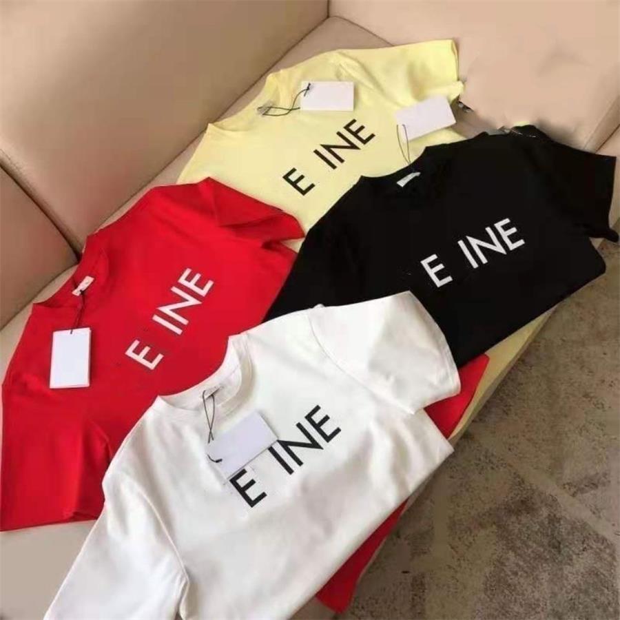 

Women's T-shirt Luxury CE letter-printed cotton round-neck lovers fashion casual casual casual classic summer clothes, White