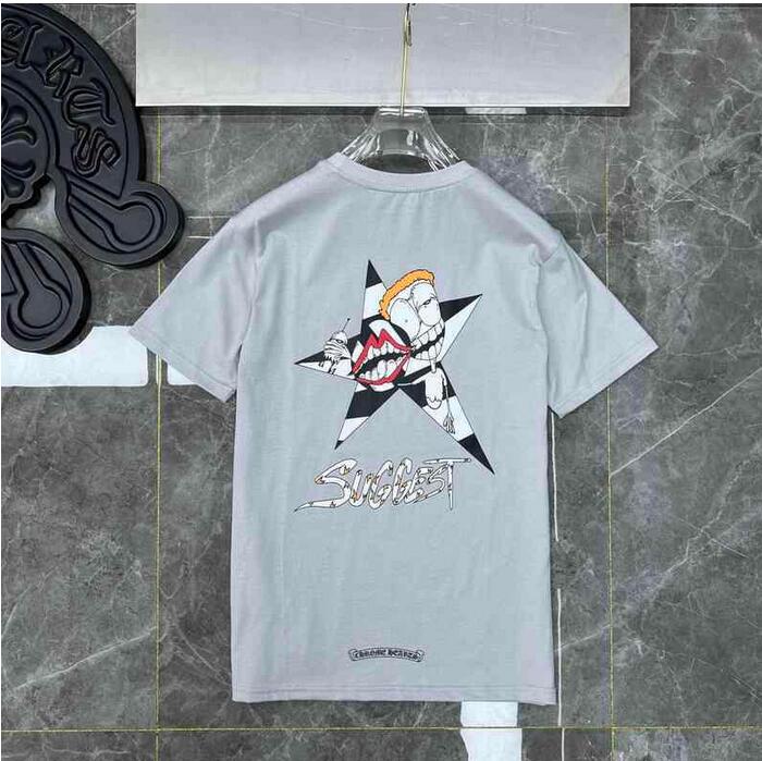 

Luxury Classics Mens t Shirts Fashion Designers Brand Crew Neck Short Sleeves Tops Tees Men Women T-shirts Sweater Casual Horseshoe Sanskrit Cross Print Tshirt CH3, Shipping fee
