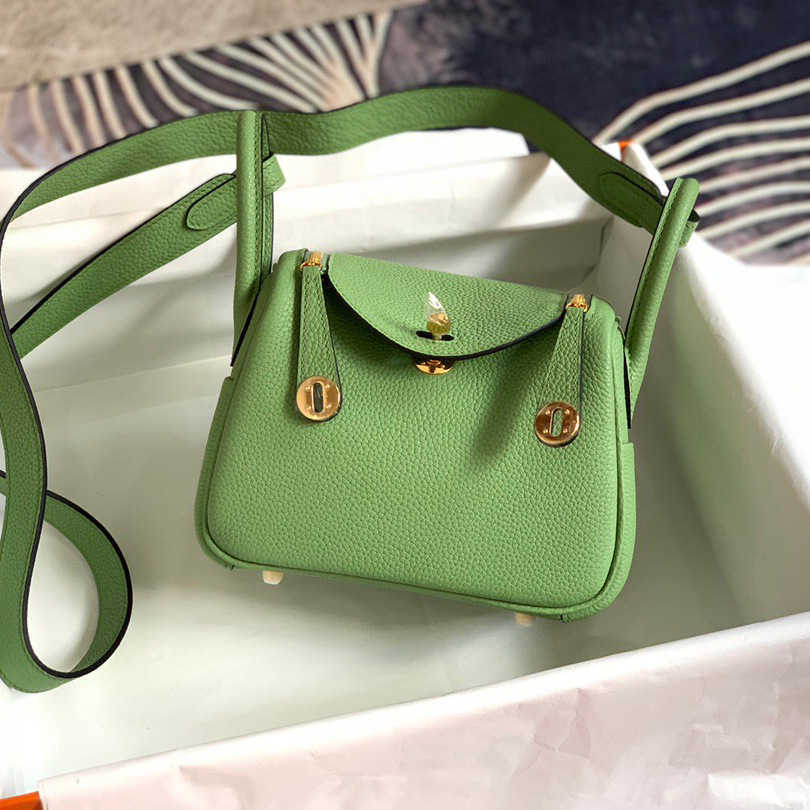 

Designer Original Luxury High Bags order TOGO cow leather mini Lindys bag doctor lychee pillow single shoulder messenger DVQK, Iron gray