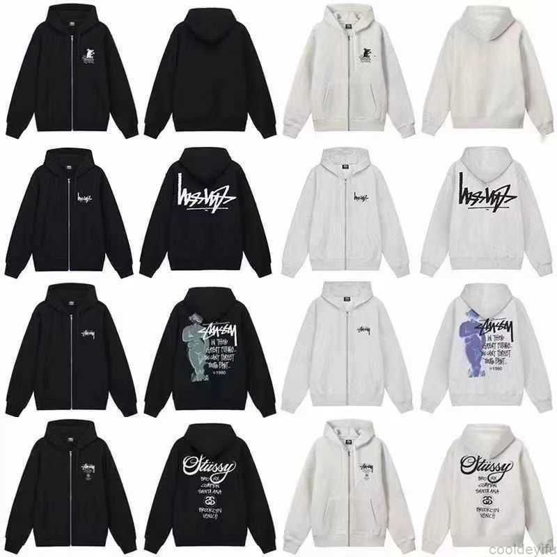

Designer Luxury fashion brand Stussys World Tour Black 8 Ball Basic Classic Men's and Women's Couple Zipper Cardigan Hoodie wu1HN31, 16