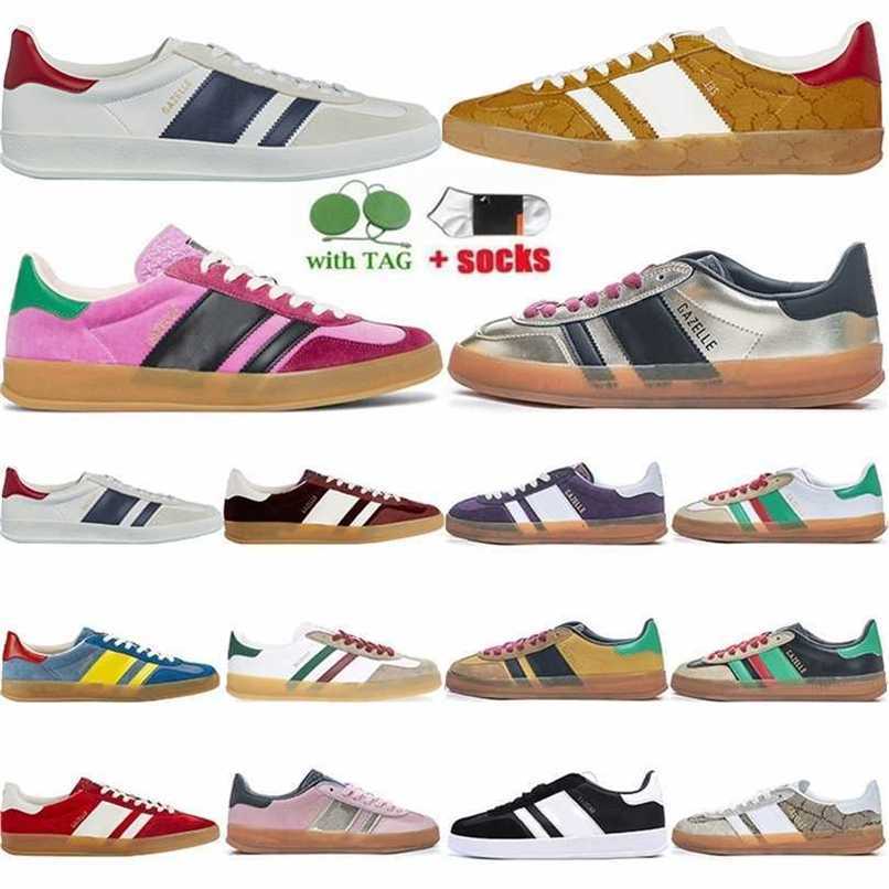 

2023 Casual Shoes Men Women Sneakers Man Woman Chaussures Leather Stripes Sports Trainers Fashion Luxurys Designers Flats Bottoms Loafers Gazelle Shoe4XATKRLO, Gazelle-17