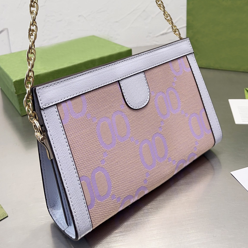 

Designer Women Ophidias Jumbo G Clutch Shoulder Bag Italy Luxury Brand Canvas Monograms Cowhide Leather Crossbody Bags Lady Chain Strap Clip Messenger Handbag, Grey