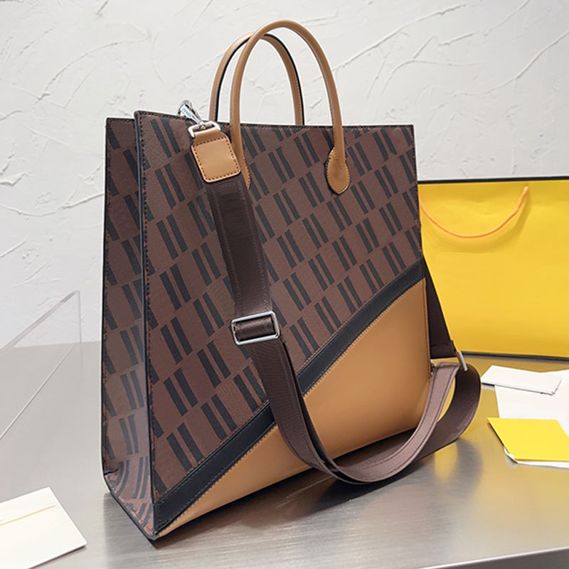 

Large Capacity Shopping Bag Men Handbag Tote Bag Genuine Letaher Fashion Letters Removable Wide Strap Leather Handle Women Shoulder Bags