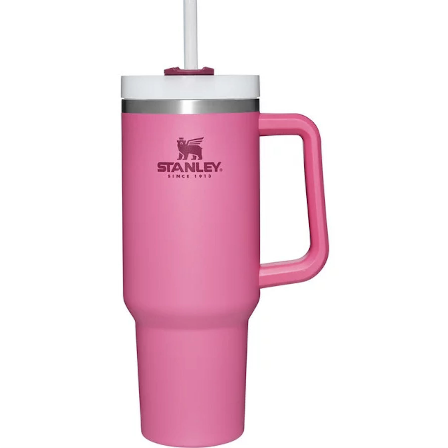 

Pink stanley 40oz stainless steel tumbler with Logo handle lid straw big mug water bottle powder coating outdoor camping cup vacuum insulated drinking, Multi-color