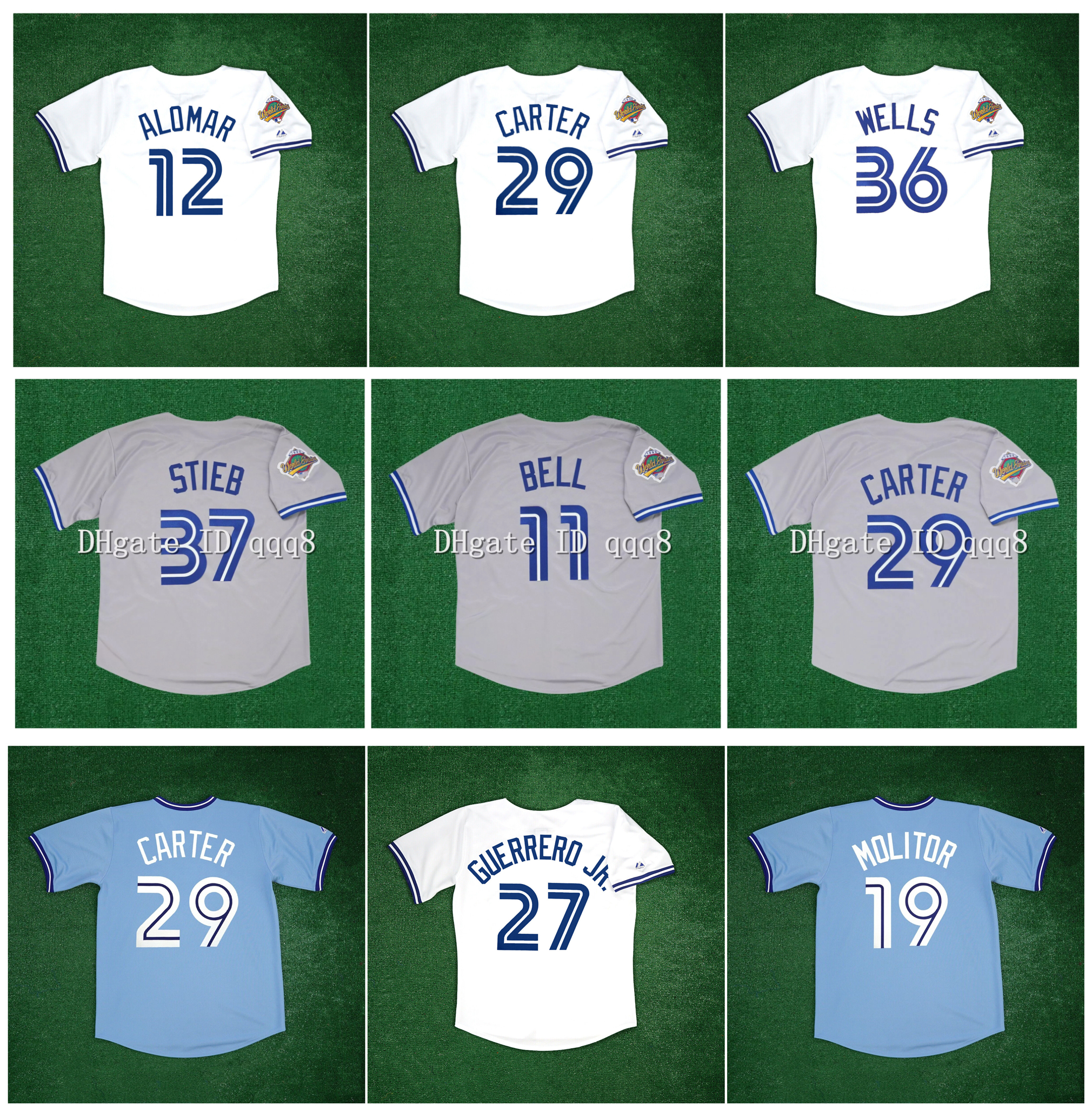 

Roberto Alomar Blue Jays Baseball Jersey 1992 Toronto 1993 World Series Roy Halladay George Bell Dave Winfield Jose Bautista Roger Clemens Joe Carter Paul Molitor, 1992 world series