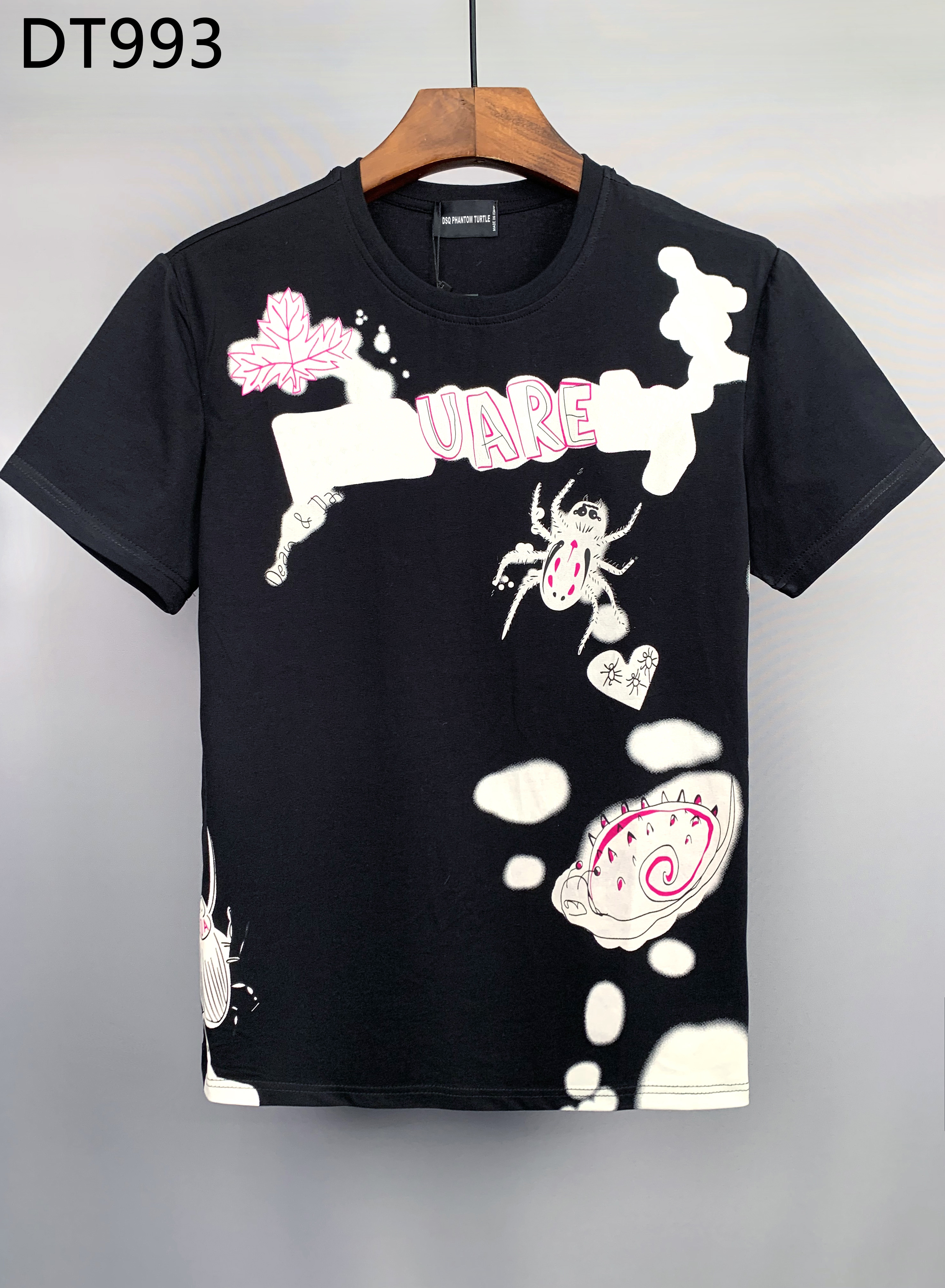 DSQ PHANTOM TURTLE Men's T-Shirts Mens Designer T Shirts Black White Cool T-shirt Men Summer Italian Fashion Casual Street T-shirt Tops Plus