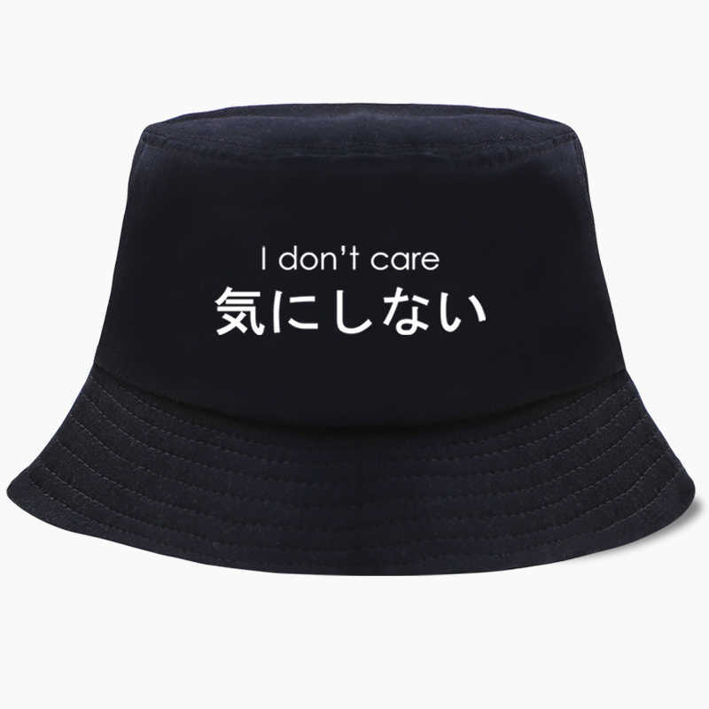 

HBP don't Wide Brim Hats I care japanese Letters Print Fisherman Hat Fishing Cap Bucket Hats Panama Men Women Bob Cotton Chapeau Sun Prevent Caps P230311, Beige 5