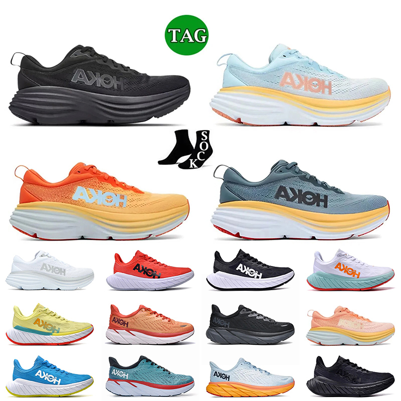 

Hoka Bondi 8 Designer Running Shoes Men Women Hokas One Clifton Diva Blue Citru Black White Anthracite Castler x Real Teal Aquarel Haka Trainers Runners, D13 clifton 8 summer song ice flow 36-45