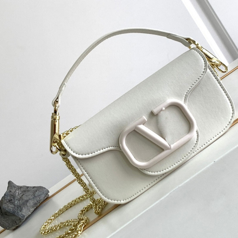 

Luxury brand Leather Handbag Chain Design Bag One Shoulder Bag Women's fashion Designer Bag Women's Diagonal Bag classic girl's handbag, White