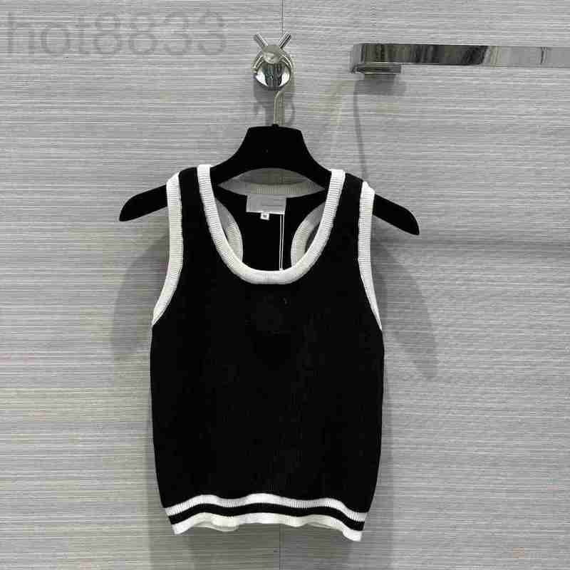 

Women' Tanks & Camis Designer Knits Tees 2022 Autumn Winter o Neck Sleeveless High End Jacquard Sweater UXVI, White