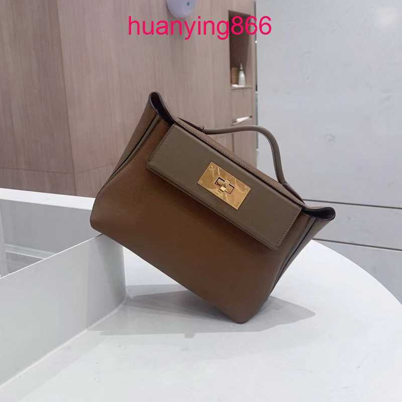 

for Designer Herms's Bags Woman h Family's 2023 Spring New Swift Leather Women's Top Layer Cowhide Kelys's 2424 Handbag Versatile Messenger ZH1S, Milk tea ash