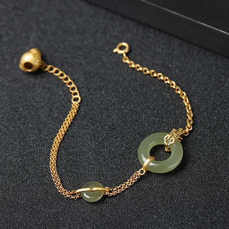

Bracelets 2022 new Hetian Ping An clasp female ins small design simple auspicious gourd bracelet
