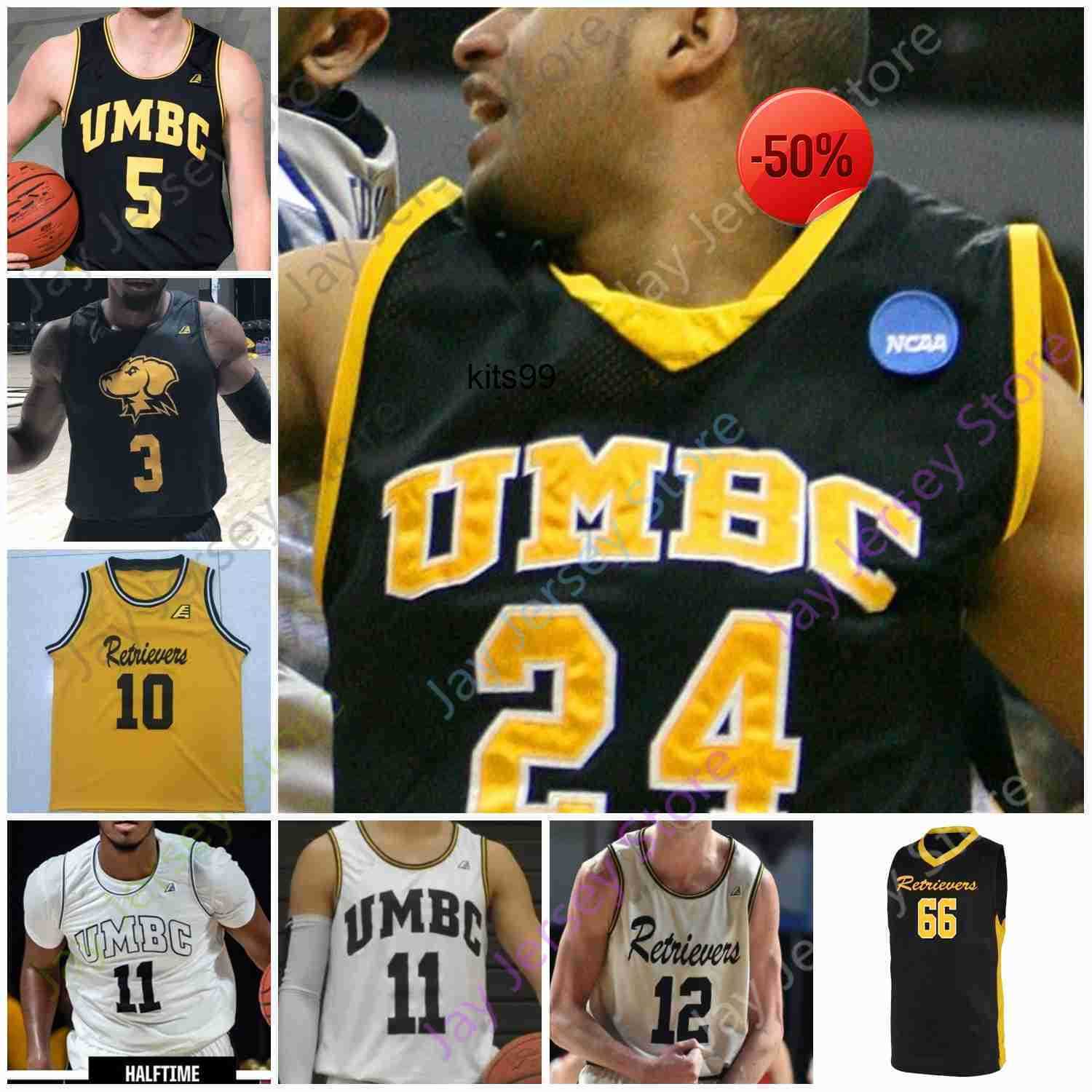 

Custom 2020 UMBC Retrievers Basketball Jersey NCAA College L.J. Owens Darnell Rogers Dimitrije Spasojevic Ricky Council II Brandon Horvath, Black ii