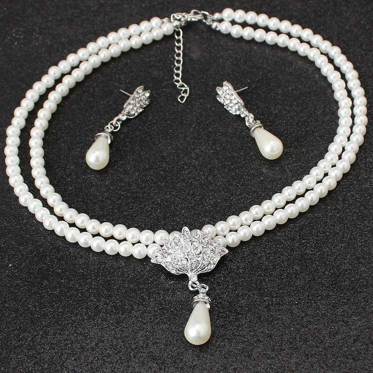 

New set bride jewelry pearl necklace alloy high-grade wedding dress accessories