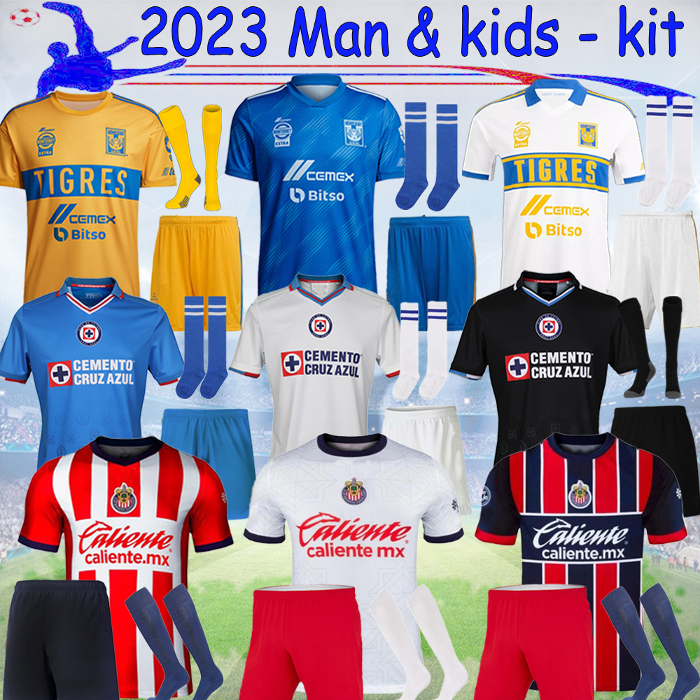 

Liga MX 22 23 Tigres UANL Soccer Jerseys 2023 Chivas Curz Azul AQUINO c.salcedo Gignac adult kids kits VARGAS Home away Tercer Mexico Pizarro Football Suit, 22-23 tigres uanl 3rd kit