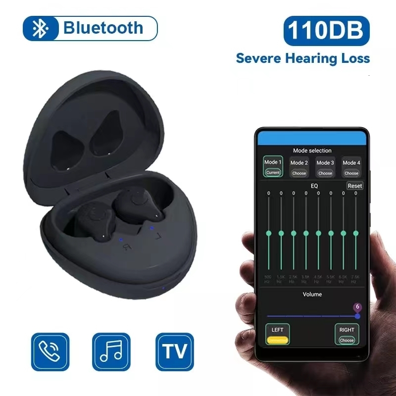 

Ear Care Supply Bluetooth Hearing Aid Rechargeable Phone Connection Noise Reduce Sound Amplifier Hearing Aids Waterproof Earphone For Deafness 230310