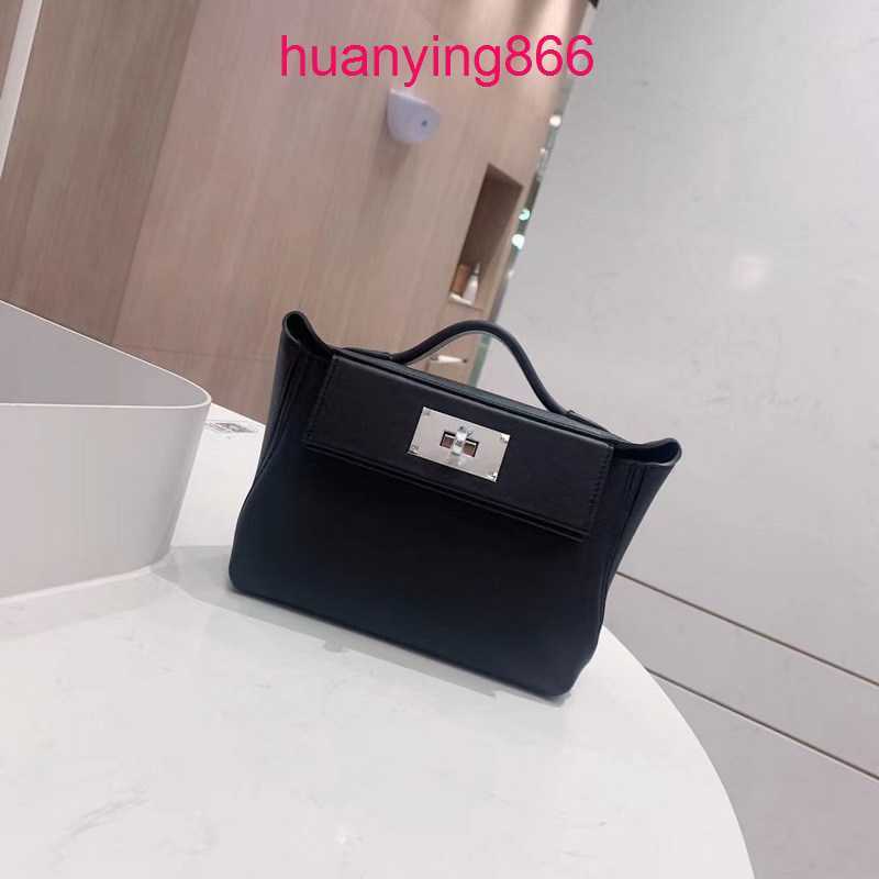 

Herms's Bags for Designer Woman h Family's 2023 Spring New Swift Leather Women's Top Layer Cowhide Kelys's 2424 Handbag Versatile Messenger LF46, Milk tea ash
