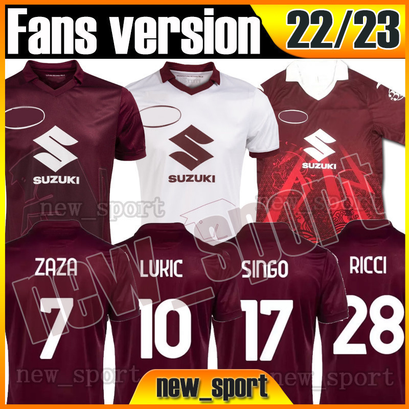 

22 23 Torino FC Limited Edition Soccer Jerseys 2022 2023 Special Home Away ZAZA RICCI ZIMA T. SANABRIA LUKIC PELLEGRI SINGO SECK new sport Men S-XXL Football shirts, 22 23 special